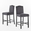 SKRAN 26.25" Upholstered Counter Height Barstools, Leather Counter Stools Set of 2 with Nailhead Trim for Kitchen Pub Home Cafe - 4 of 4