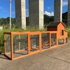 ORRD 122＂Large Wooden Chicken Coop,Outdoor Hen House with Nesting Box ,Wire Fence Poultry Cage - 2 of 4