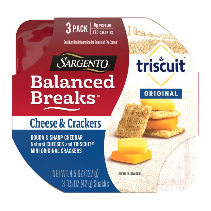 Sargento Balanced Breaks Cheese &#38; Mini Triscuit Crackers - 4.5oz/3ct, 1 of 12