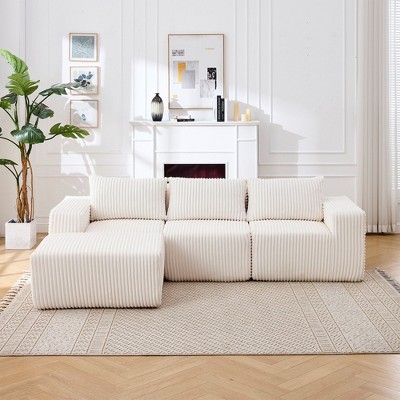 PAGED Modular Sectional Sofa, L-Shape Upholstered Cloud Couch with Deep Seats & High-Elasticity Sponge for Living Room, Home Office
