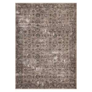 Washable Rugs,Area Rug for Living Room Bedroom, Washable Brown Rug Vintage Print Carpet - 1 of 4