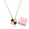 Heart-to-Heart Clover Necklace - Gold Square Earrings and Simple Necklaces Set - Transformable Jewelry with Zirconia Decoration, Gold - 4 of 4