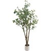 7FT Artificial Eucalyptus Tree, Faux Plant, Secure PE Material & Anti-Tip Tilt Protection Low-Maintenance Plant, Lifelike Green Fake Potted Tree - 2 of 4