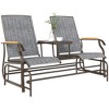 Outsunny Outdoor 2-Person Glider Bench with Table, Outside Breathable Mesh Swing Chair for Patio, Garden, Backyard, Porch - 4 of 4