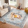 Washable Area Rug, Non-Slip Floral Carpet, Retro Floor Mat for Kitchen, Bathroom, Living Room, Bedroom, Entryway & Hallways - 4 of 4