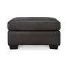 Signature Design by Ashley Contemporary Belziani Leather Ottoman, Storm - 3 of 4