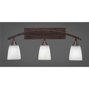 Toltec Lighting Bow 3 - Light Vanity in  Bronze with 4.5" Square White Muslin Shade - 1 of 1