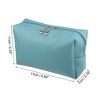 Unique Bargains PU Leather Waterproof Makeup Bag Cosmetic Case Makeup Bag for Women S Size Lake Blue 1 Pcs - 4 of 4