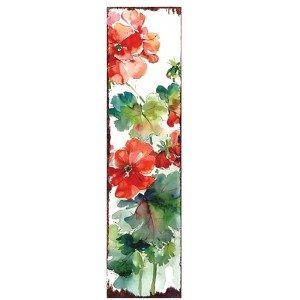 HomeRoots 36" White Red And Green Floral Bouquet Solid Wood Porch Sign - 1 of 4