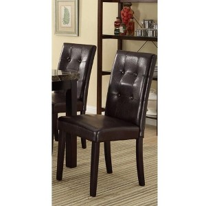 Royal Hampton Faux Leather Dining Side Chair In Pine, Set Of 2, Dark Brown - 1 of 2