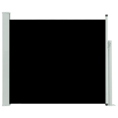 vidaXL Retractable Patio Side Awning - UV and Tear Resistant - Provides Privacy, Blocks Sun and Wind - Easy Assembly - Black and Gray, 39.4
