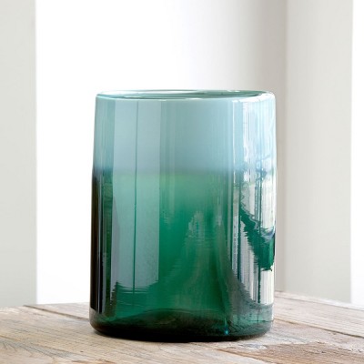 Park Hill Collection Pond Water Opalescent Glass Cylinder, Large