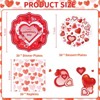 Hachikiko Happy Valentine' s Day Party Supplies, Red White Heart Love Paper Dinner Dessert Plates and Napkins Set Red Heart Disposable Tableware - 3 of 4