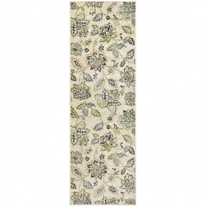Modern Farmhouse Floral Indoor Runner or Area Rug by Blue Nile Mills, 1 of 5