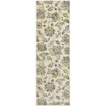 Modern Farmhouse Floral Indoor Runner or Area Rug by Blue Nile Mills
