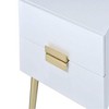 Royal Hampton Square End Table with Drawers, White & Gold - 4 of 4