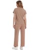 Womens Elegant Casual Sets Knitted Sweatsuit Sets 2 Piece Outfits with Sweater Short Sleeve Tops and Wide Leg Sweatpants - 4 of 4