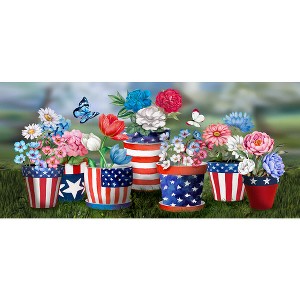 Briarwood Lane Spring America in Bloom Summer Mini Mat 22x10 Indoor Outdoor For Spring Doormat - 1 of 2