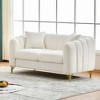 63" Chenille Loveseat Sofa, Luxury 2-Seater Tufted Couch with Gold Metal Legs, High-Density Foam, Throw Pillows, 500 lbs Capacity - 2 of 4