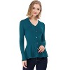Allegra K Women's Slim Fit V-Neck Long Sleeve Ribbed Pullover Knitted Peplum Sweater - 2 of 4