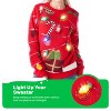 Women String lights ugly sweater with light bulbs (Women) Red-XL - 3 of 4