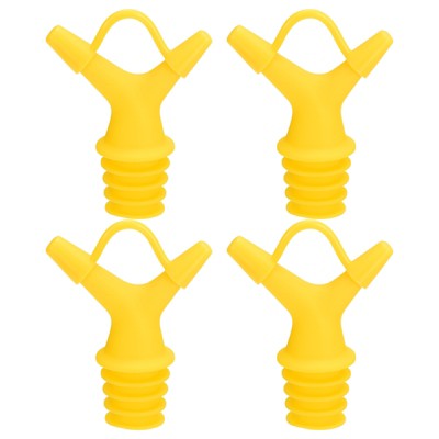 Unique Bargains Reusable Silicone Olive Oil Vinegar Fit Most Bottles Wine Pourers 4 Pcs