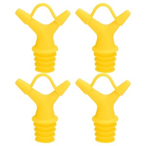 Unique Bargains Reusable Silicone Olive Oil Vinegar Fit Most Bottles Wine Pourers 4 Pcs - 1 of 4