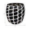 Modern Glass Vase with Abstract Geometric Pattern - Decorative Flower Vase Perfect for Table Centerpiece, Office Accent, or Home Decor - 12", Black - 4 of 4