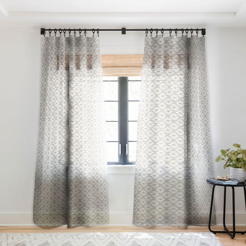 Heather Dutton Solstice Stone Single Panel Sheer Window Curtain - Deny Designs, 1 of 4