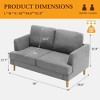 Gericco Loveseat Sofa 56" Mid Century Modern Small Couches for Small Spaces 2-Seat Upholstered Cushion Sofa Couches for Bedroom Apartment - 3 of 4
