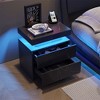 Nightstand With 2 Drawers, Bedside Tables With Adjustable LED Lights, Small Night Stands, Modern Side Table For Living Room Bedroom, Easy Assembly - 3 of 4