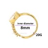 Jewelry Avalanche 14K Gold Bezel Set Pear-shape Nose Hoop Ring, 20G, 8mm, Twist-open - 3 of 4