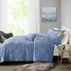 Gulches Twin Twin XL Blue Velvet 3 Piece Duvet Cover Set - 4 of 4