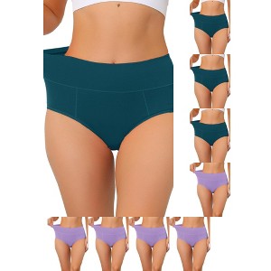 INSPIRE CHIC Women's High Waist Available in Plus Size Tummy Control Briefs 9 Packs - 1 of 4