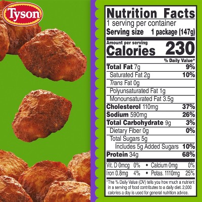 Tyson Protein Cup BBQ Chicken Bites - Frozen - 5.3oz