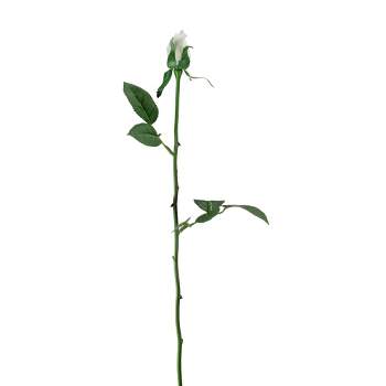 Allstate Floral 22.5" White Single Budding Artificial Spring Rose Pick