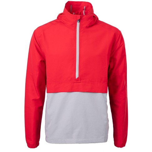 Cutter Buck Charter Eco Knit Recycled Mens Anorak Jacket - Red/polished ...