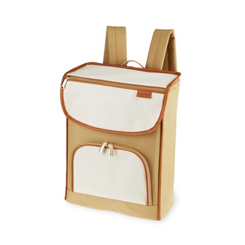 Рюкзак Twine Insulated Cooler , Wine Tote, Insulated Liner, Shoulder Straps, 2 Front Pockets, Includes Corkscrew, Beige, Set of 1