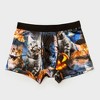 Men's Special Thanks Halloween Cats & Pumpkin Boxer Briefs - Black - 2 of 4