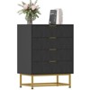 4 Drawer Wooden Bedroom Chest Cabinet, Chest of Drawers with Metal Legs & Gold Handle, for Bedroom, Living Room, Hallway, Entryway - 3 of 4