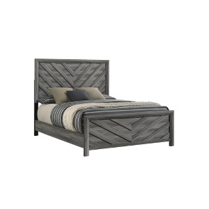 Full Size Wooden Platform Bed with Headboard for Bedroom - 1 of 4