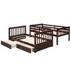 XIYUYEU Twin over Twin Bunk Bed Convertible Bed Frame with 2 Drawers, Ladder, Guardrails - 3 of 4