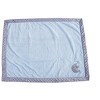 Bacati - Elephants Light Blue with Grey Border Embroidered Blanket - 3 of 4