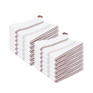 Sloppy Chef Premier Dishcloth (12 Pack), 100% Ringspun Cotton, 13x13, Looped, Classic Stripes - 1 of 4