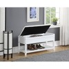 Ridstar 35.43 in. W Rectangle Ottoman Bench with Shoe Storage For Entryway-White - 2 of 4