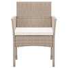 vidaXL Patio Chairs 2 Pcs Outdoor Patio Dining Chair with Cushions Poly Rattan - Beige - 3 of 4