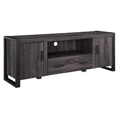 Modern Mixed Material TV Stand for TVs up to 65" Charcoal - Saracina Home