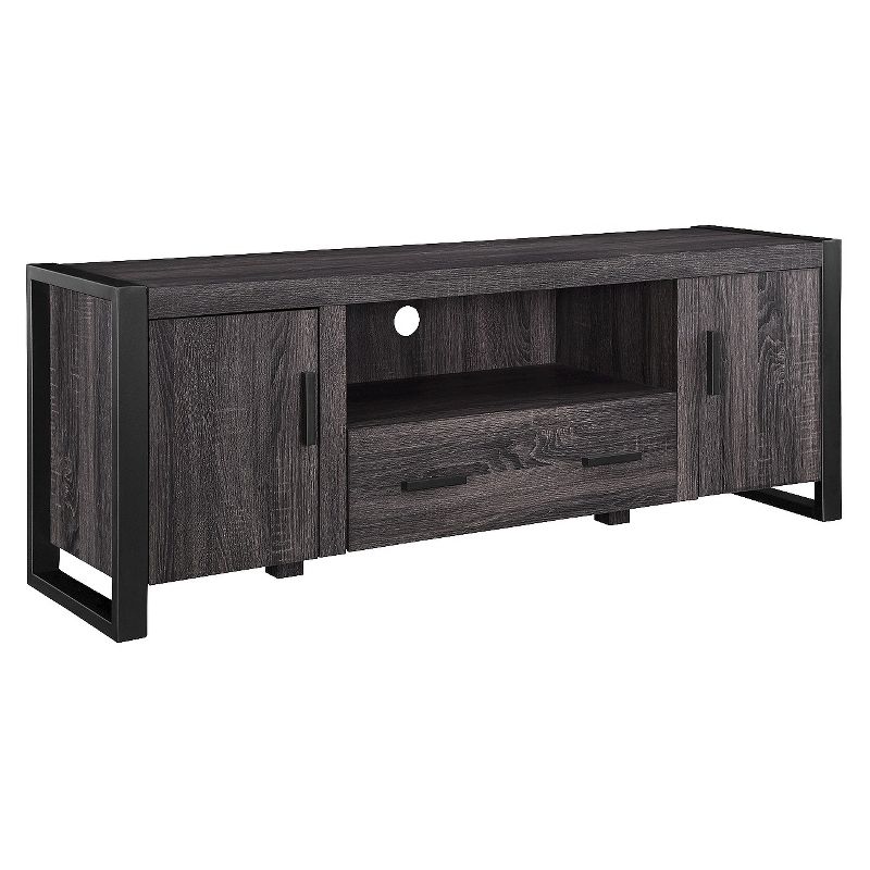 Modern Urban Industrial TV Stand for TVs up to 65&#34; Charcoal - Saracina Home, 1 of 6
