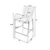 DSVIMOY Counter and Bar Stool Set of 2 Velvet Fabric Arm Chairs with Golden Legs and Footrests for Kitchen and Dining, Gray, 33.25"*23.25"*23" - 3 of 4