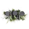 Northlight 22" Mixed Pine with Blueberries, Pine Cones and Ice Twigs Christmas Candle Holder Centerpiece - Green/Silver - 2 of 2